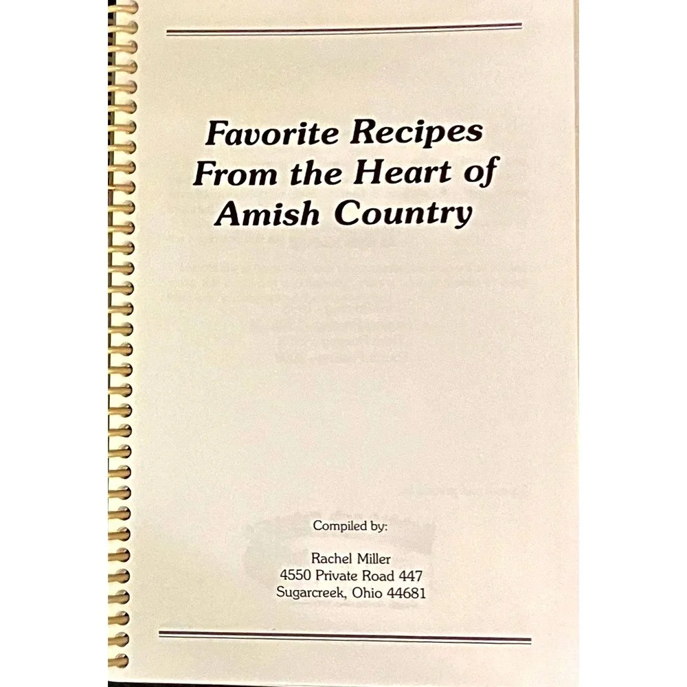 Favorite Recipes From the Heart of Amish Country Cookbook Sugarcreek Ohio
